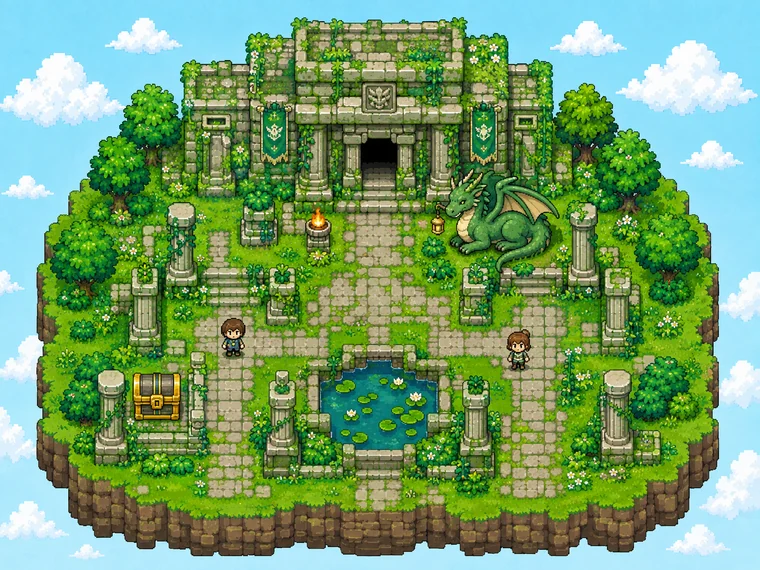 Ancient ruins. Unexpected company.